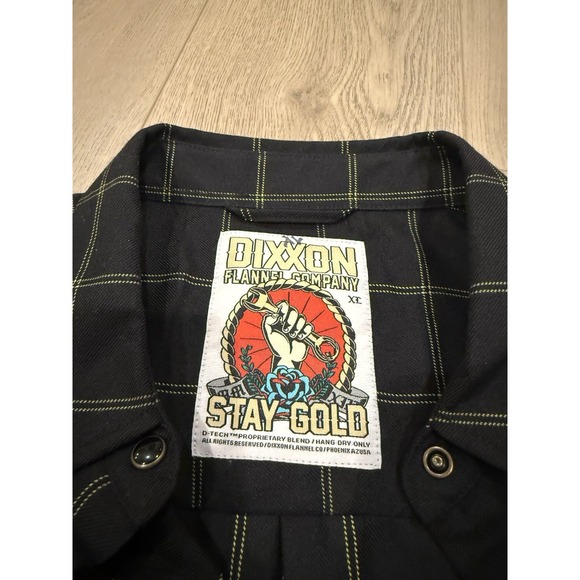 Dixxon Stay Gold Flannel Womens NWT Size XL Black Gold Snap Button - Picture 4 of 5